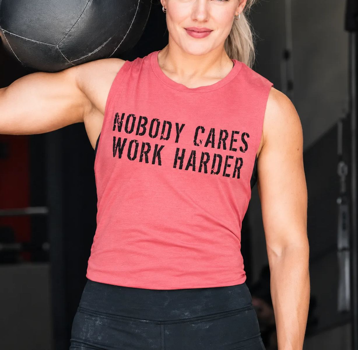 Nobody Cares Work Harder Printed Women's Vest