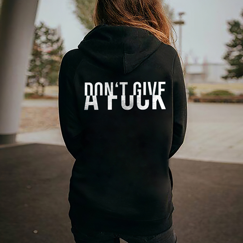 Don‘t Give A Fuck Letters Printing Women's Hoodie
