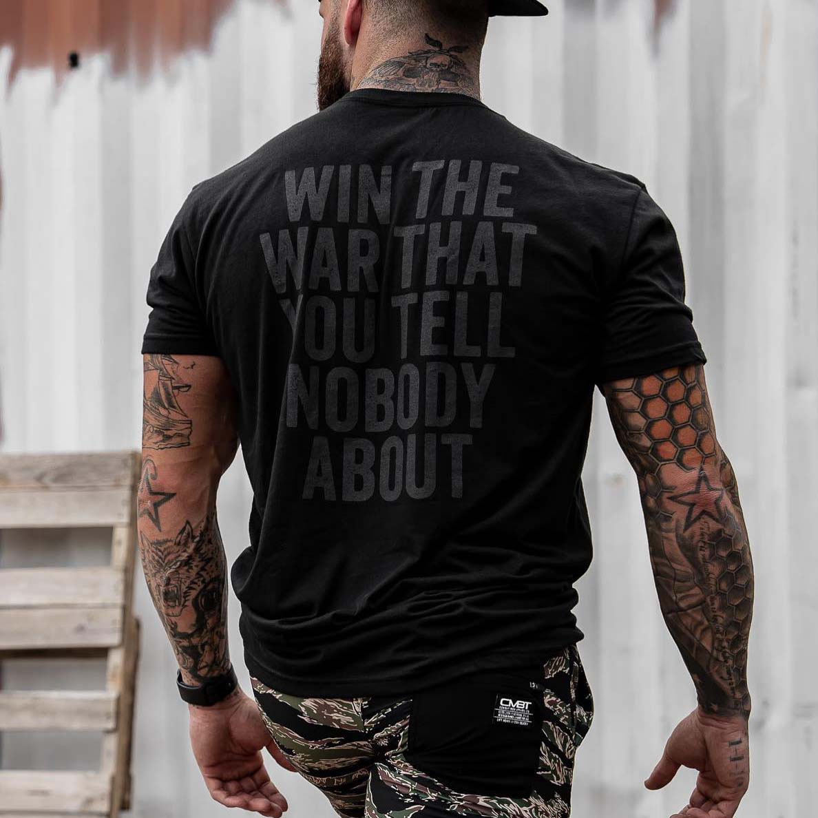 Win The War That You Tell Nobody About Printed Men's T-shirt Image - 4