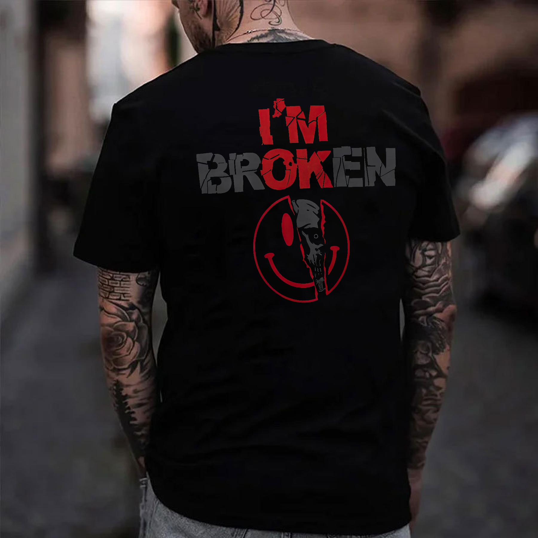 I'm Ok I'm Broken Printed Men's T-shirt Image - 1