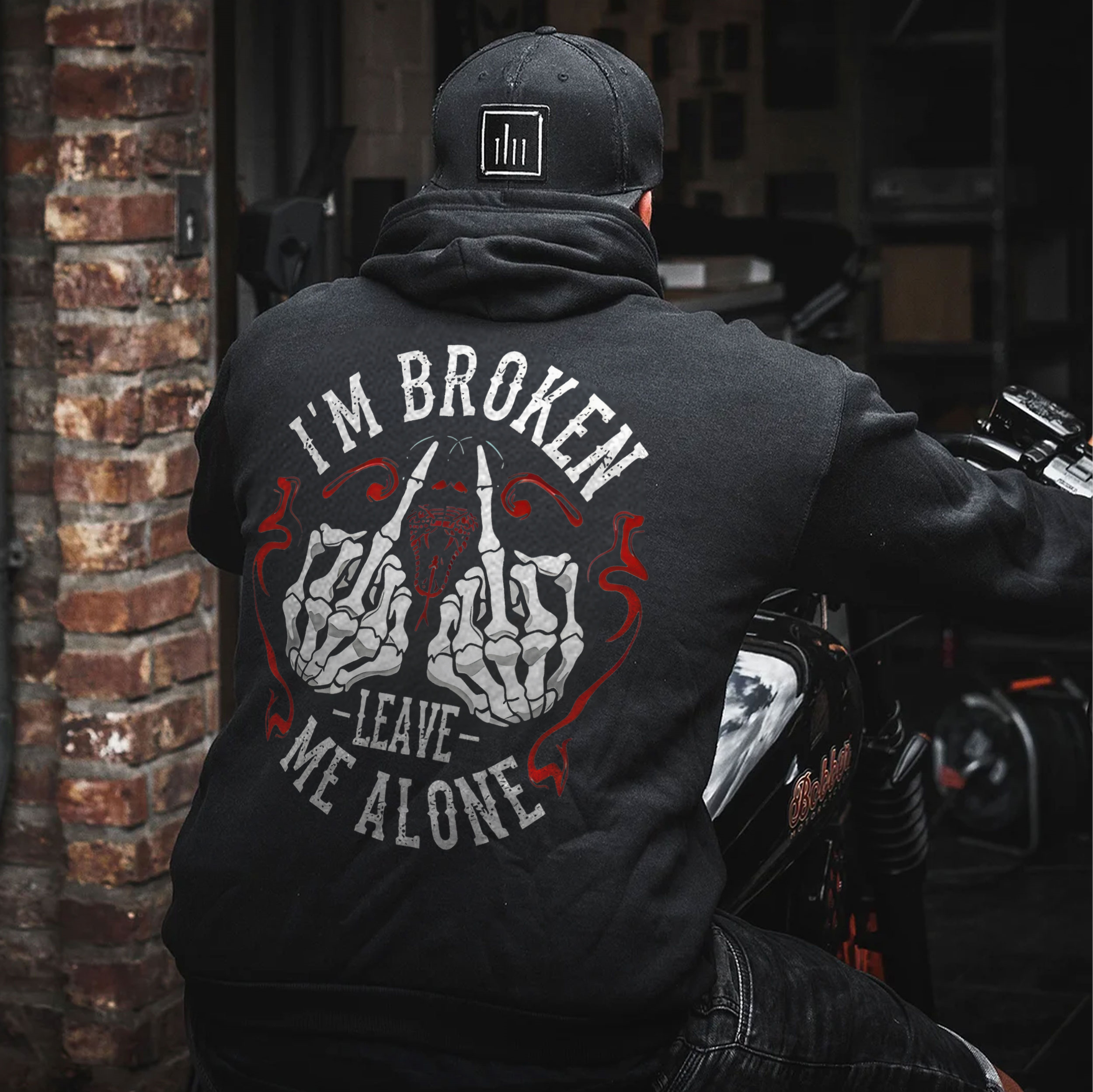 I'm Broken Leave Me Alone Printed Fleece-lined Unisex Hoodie Image - 2