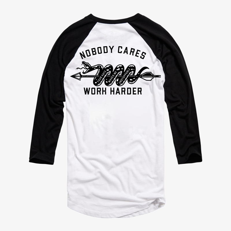  Nobody Cares Work Harder Printed Men's T-shirt-Ranbybox