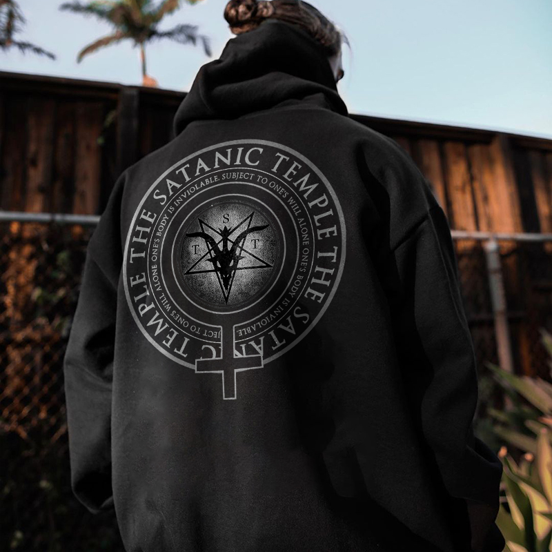 The satanic temple printed designer hoodie-Ranbybox