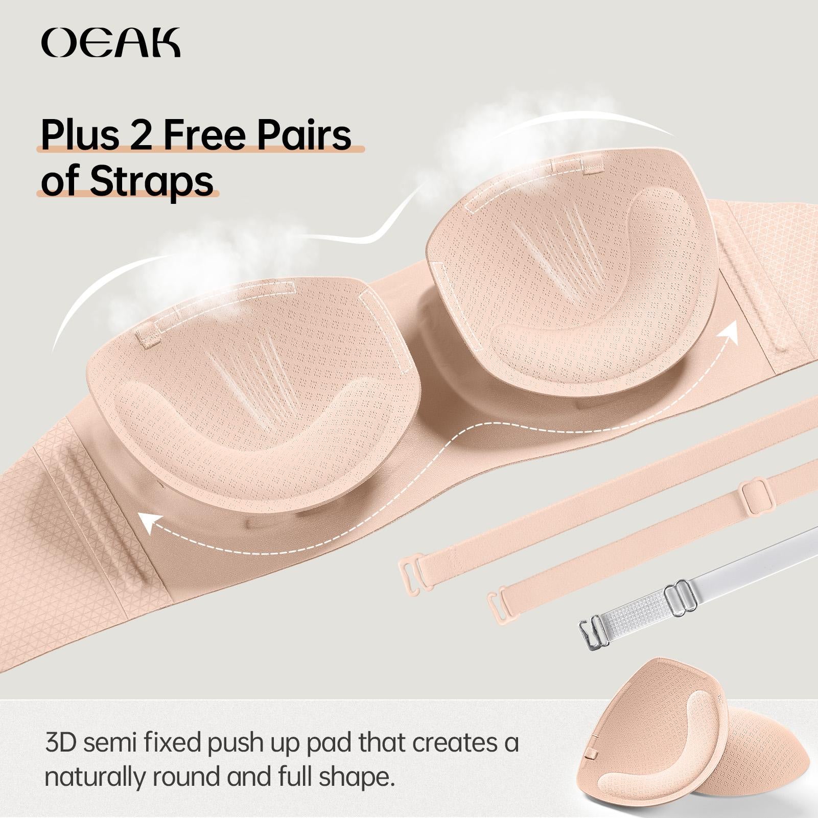 🔥 CLEARANCE SPECIAL – 5 FOR ONLY $23.99! Women’s Strapless Wireless Push-Up Bras – Non-Slip & Seamless Comfort