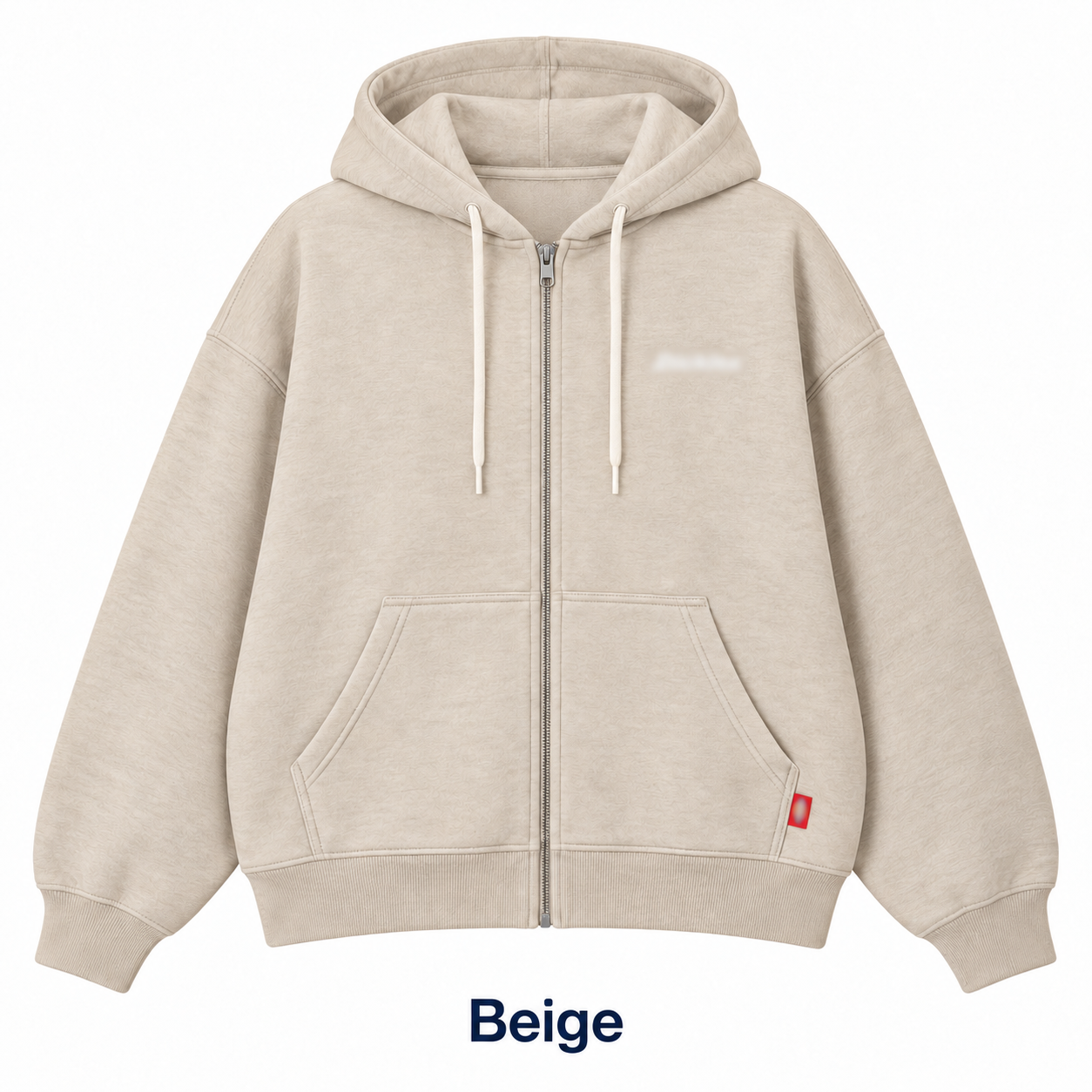 Beige zip-up hoodie