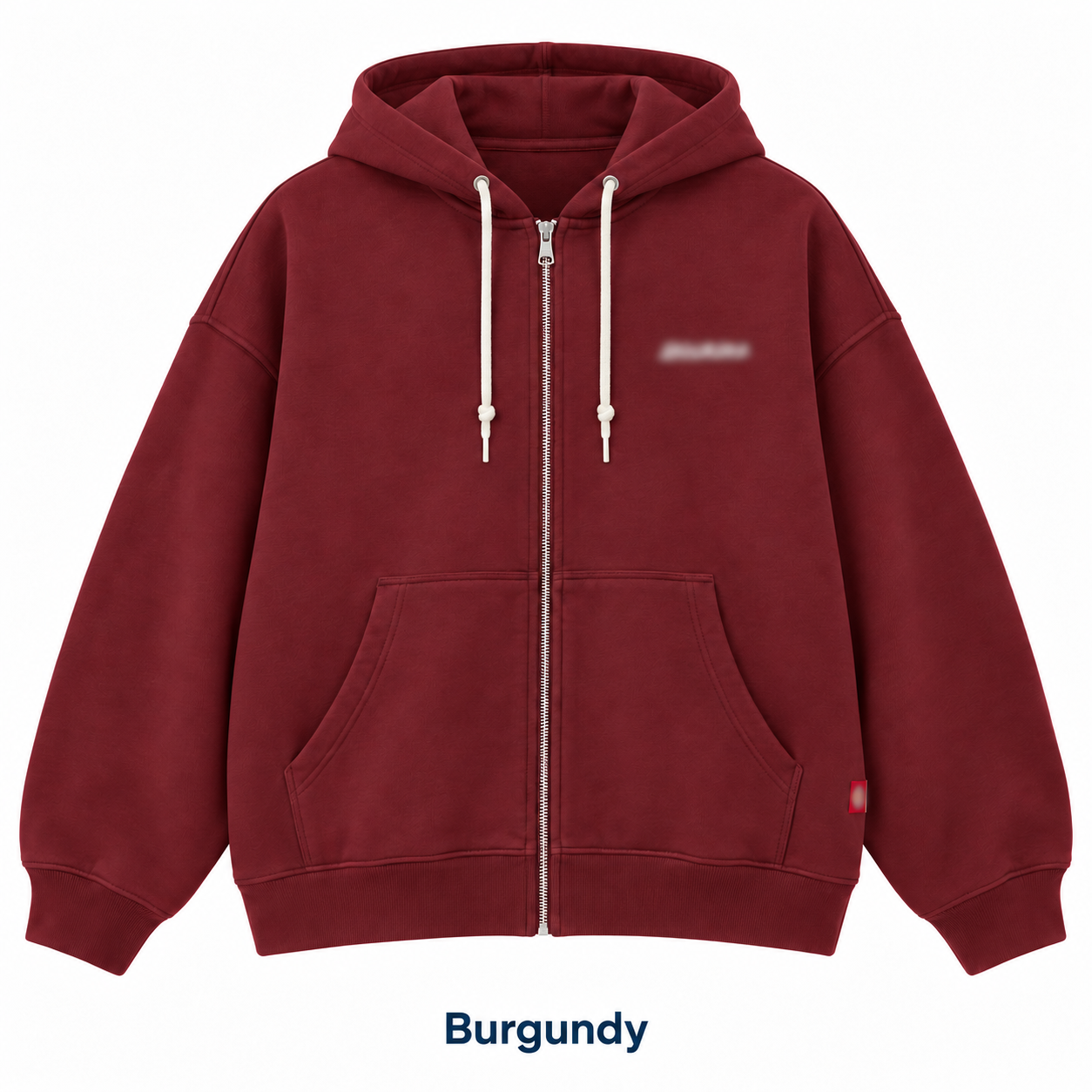 Burgundy zip-up hoodie