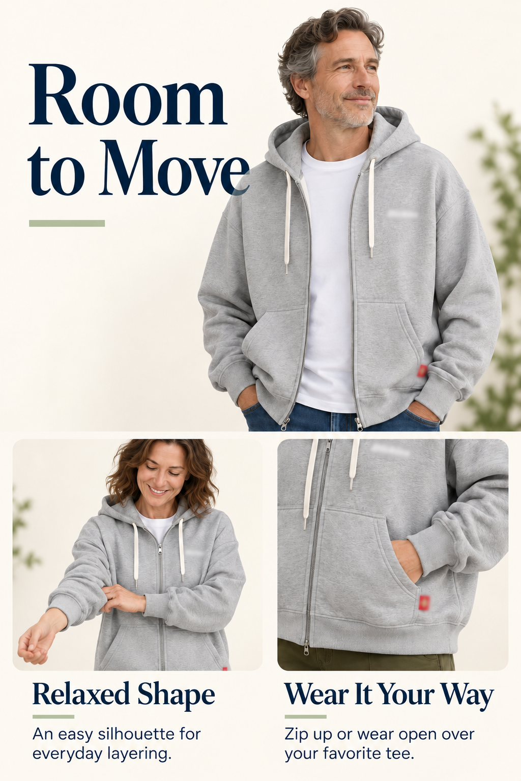 benefits — five-color zip hoodie bundle