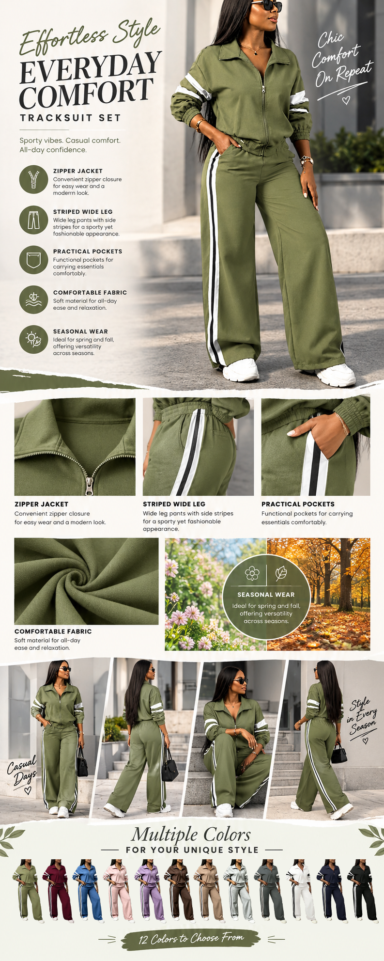 Women's sporty two-piece casual outfit