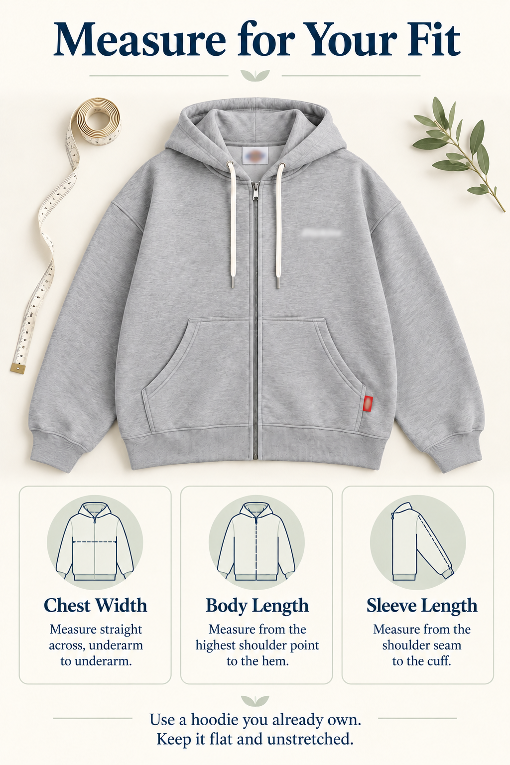 measure — five-color zip hoodie bundle