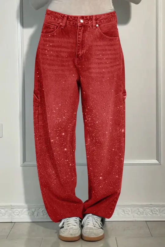 🔥 LIMITED-TIME CLEARANCE ⚡ 6 FOR ONLY $26.99! Women’s Rhinestone-Embellished Straight-Leg Jeans – Clearance Special