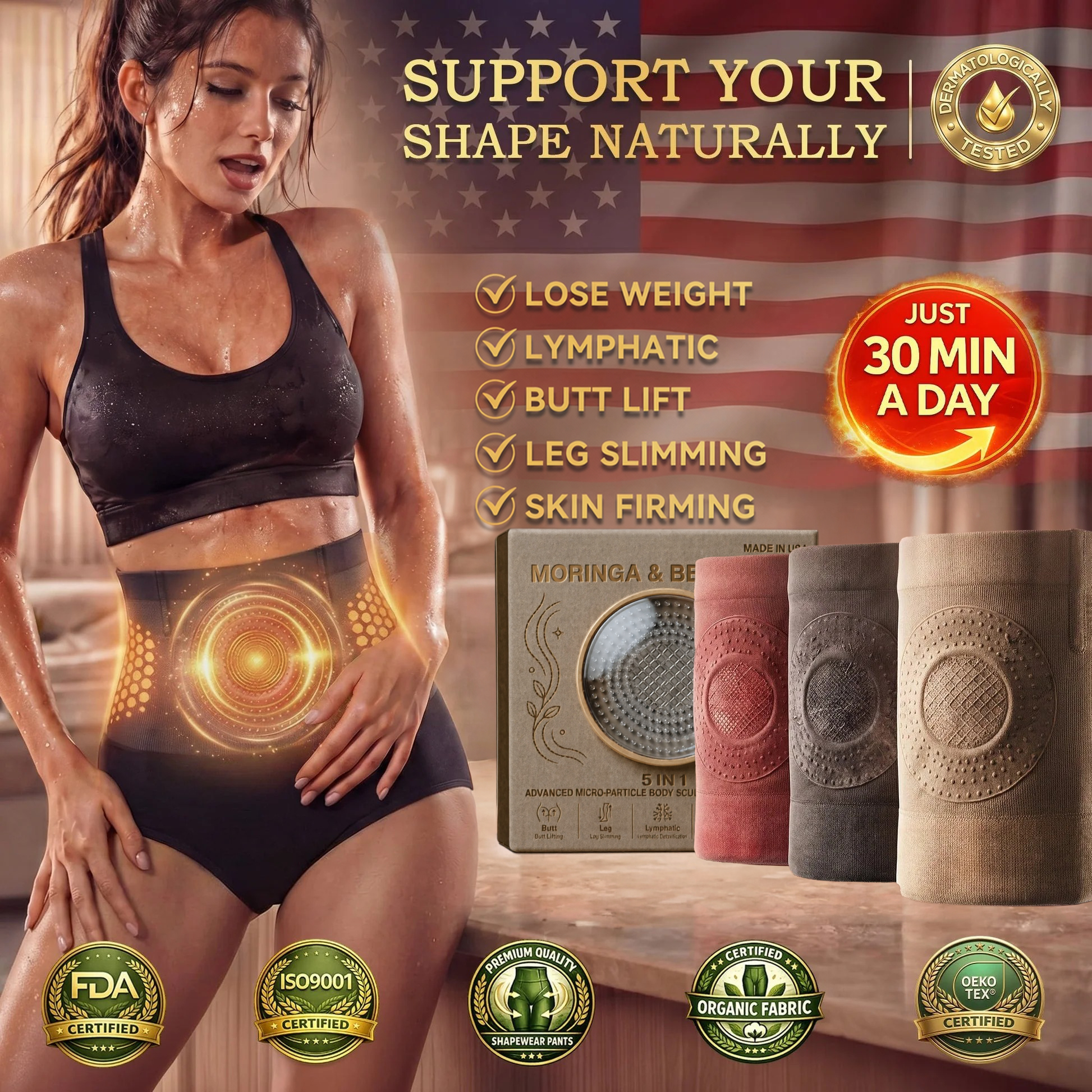 🔥 LIMITED-TIME CLEARANCE ⚡ 3 FOR ONLY $23.99! 2026 Moringa & Berberine 4-in-1 Micro-Particle Shaping Shorts