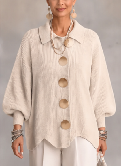 🤲LAST DAY SAVE 49% ⏰Oversized Collared Knit Cardigan With Large Metal Buttons