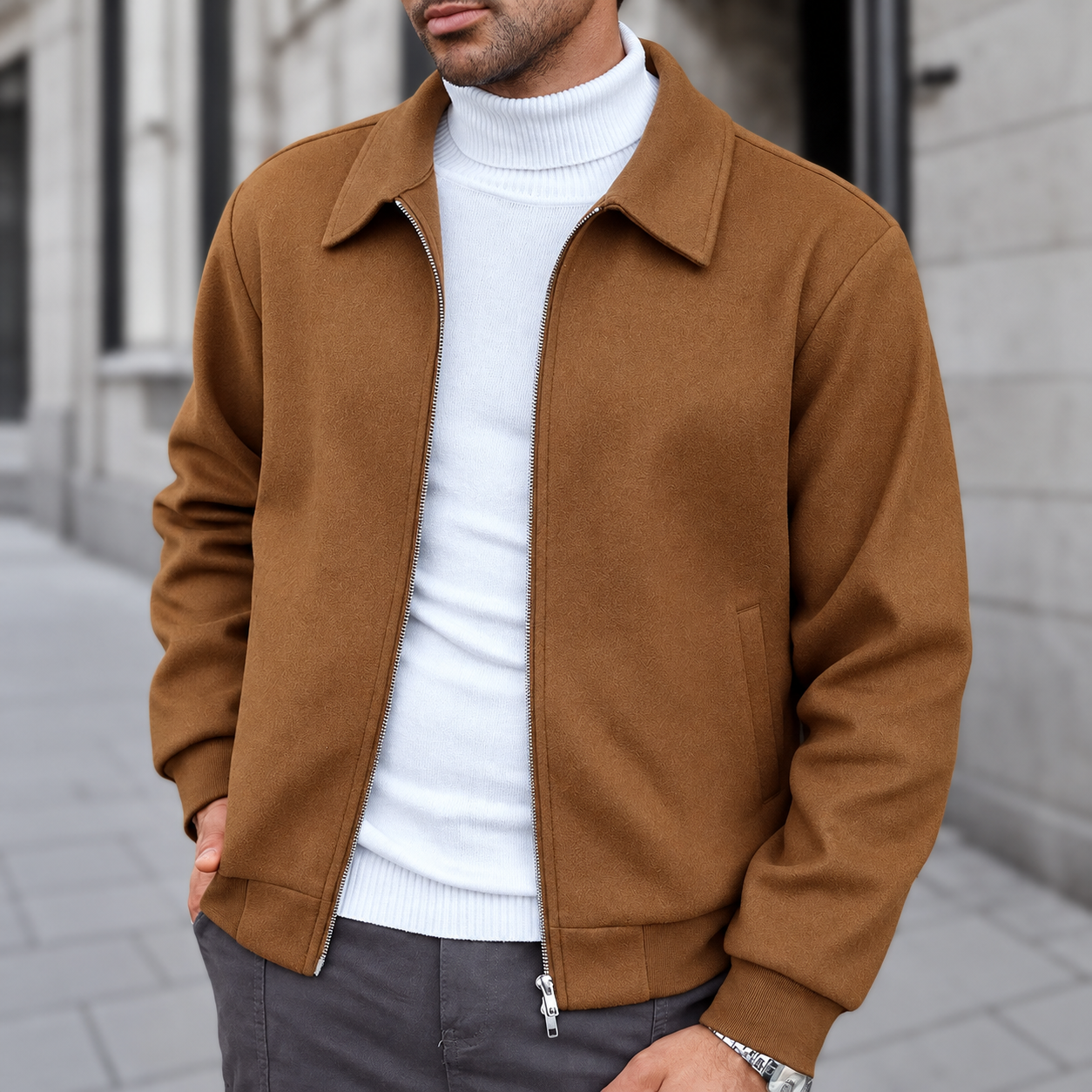 Men's collared jacket design