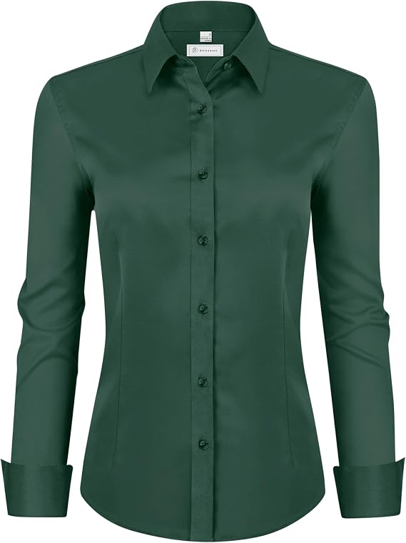 💚 LIMITED-TIME CLEARANCE ⚡ 10 FOR ONLY $26.99! Women’s Classic-Fit Dress Shirts – Elegant Everyday Button-Down Tops