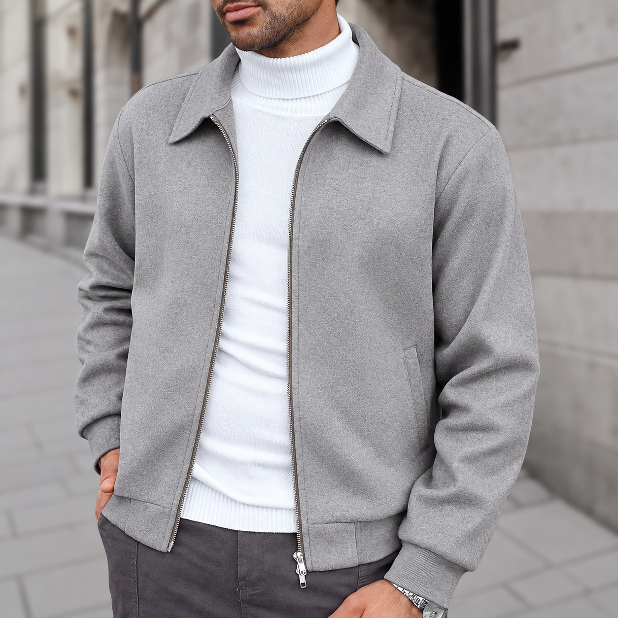 Men's jacket close-up view