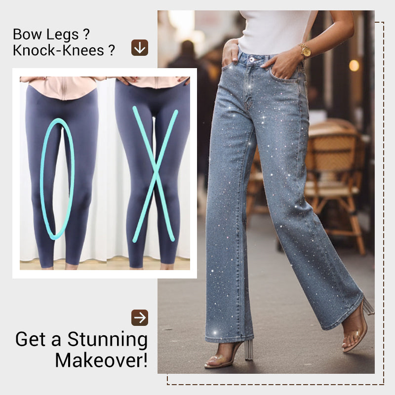 🔥 LIMITED-TIME CLEARANCE ⚡ 6 FOR ONLY $26.99! Women’s Rhinestone-Embellished Straight-Leg Jeans – Clearance Special