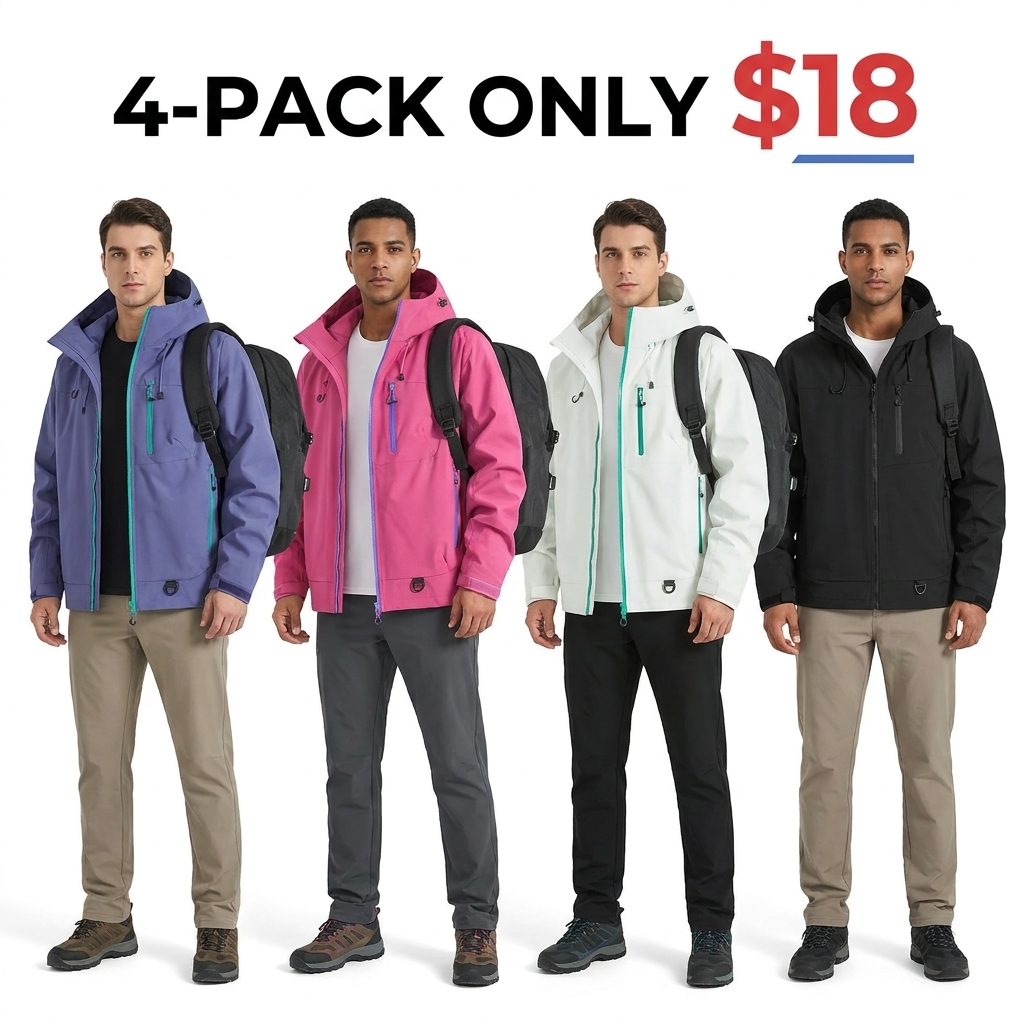 Unisex Waterproof Windproof Hooded Outdoor Jacket