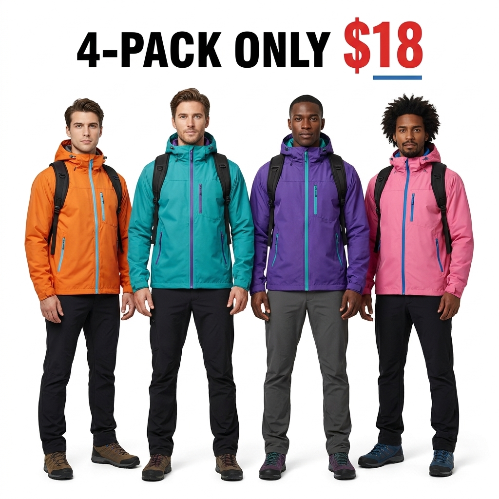 Unisex Waterproof Windproof Hooded Outdoor Jacket