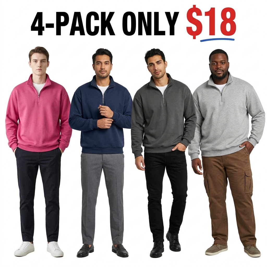 Men’s Quarter-Zip Loose-Fit Sweatshirt