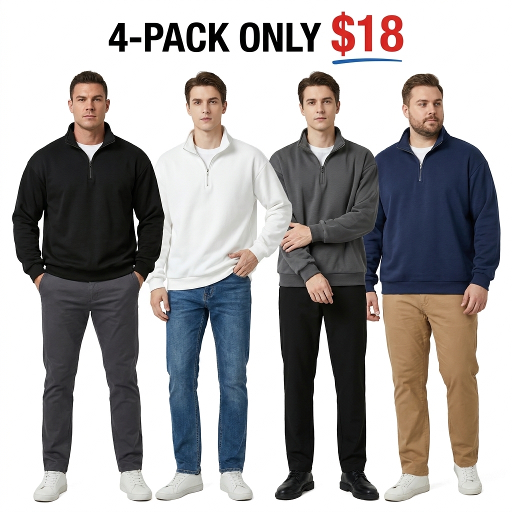 Men’s Quarter-Zip Loose-Fit Sweatshirt