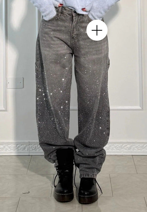 🔥 LIMITED-TIME CLEARANCE ⚡ 6 FOR ONLY $26.99! Women’s Rhinestone-Embellished Straight-Leg Jeans – Clearance Special
