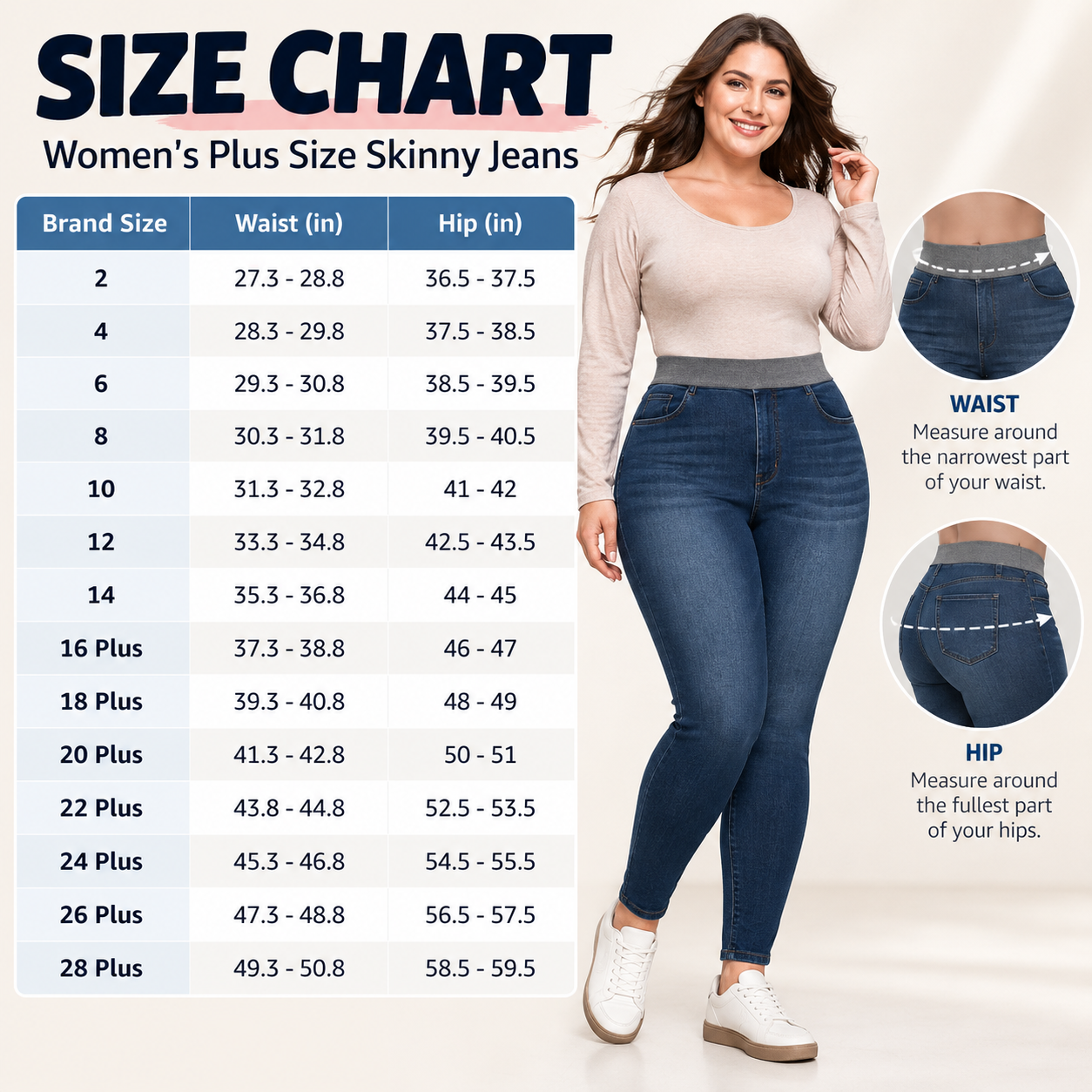 Women's Curvy Plus Size Dark Wash Jeans