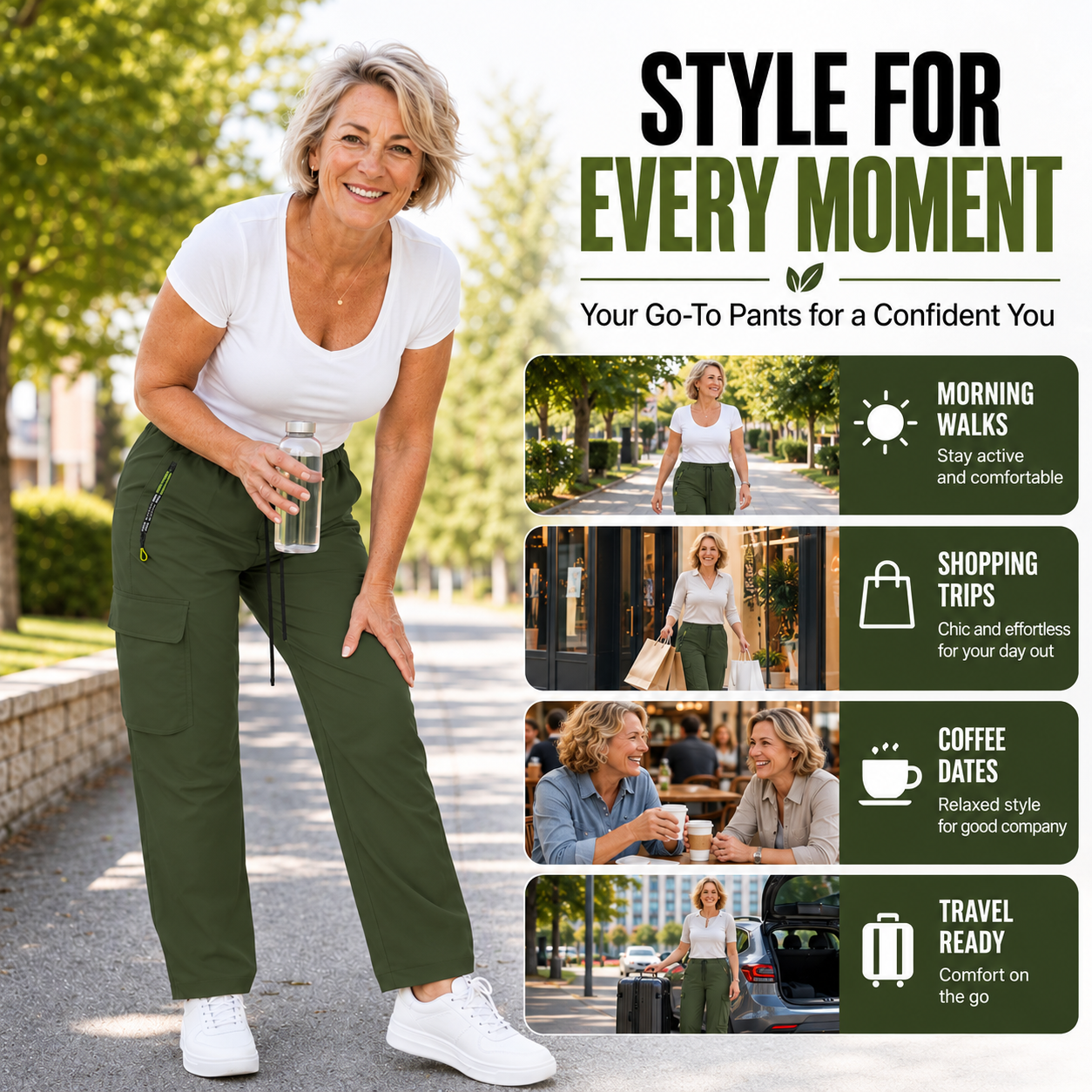 🔥 LIMITED-TIME CLEARANCE ⚡ 4 FOR ONLY $24.99! Women’s Vintage Cargo Pants – Relaxed Fit, Functional Pockets & Adjustable Waist