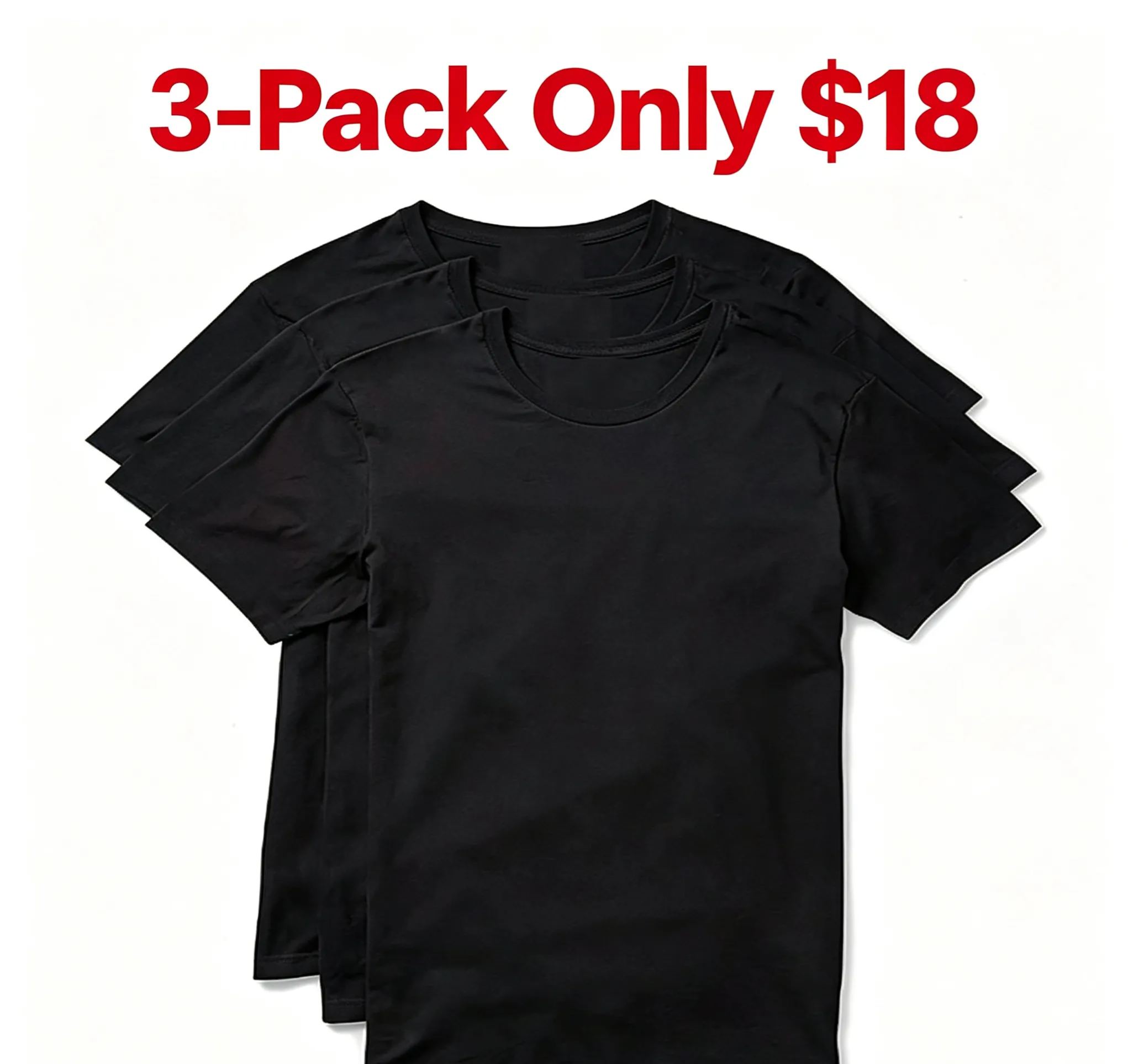 Men’s 3-Pack Slim Fit Crewneck T-Shirts – White & Black