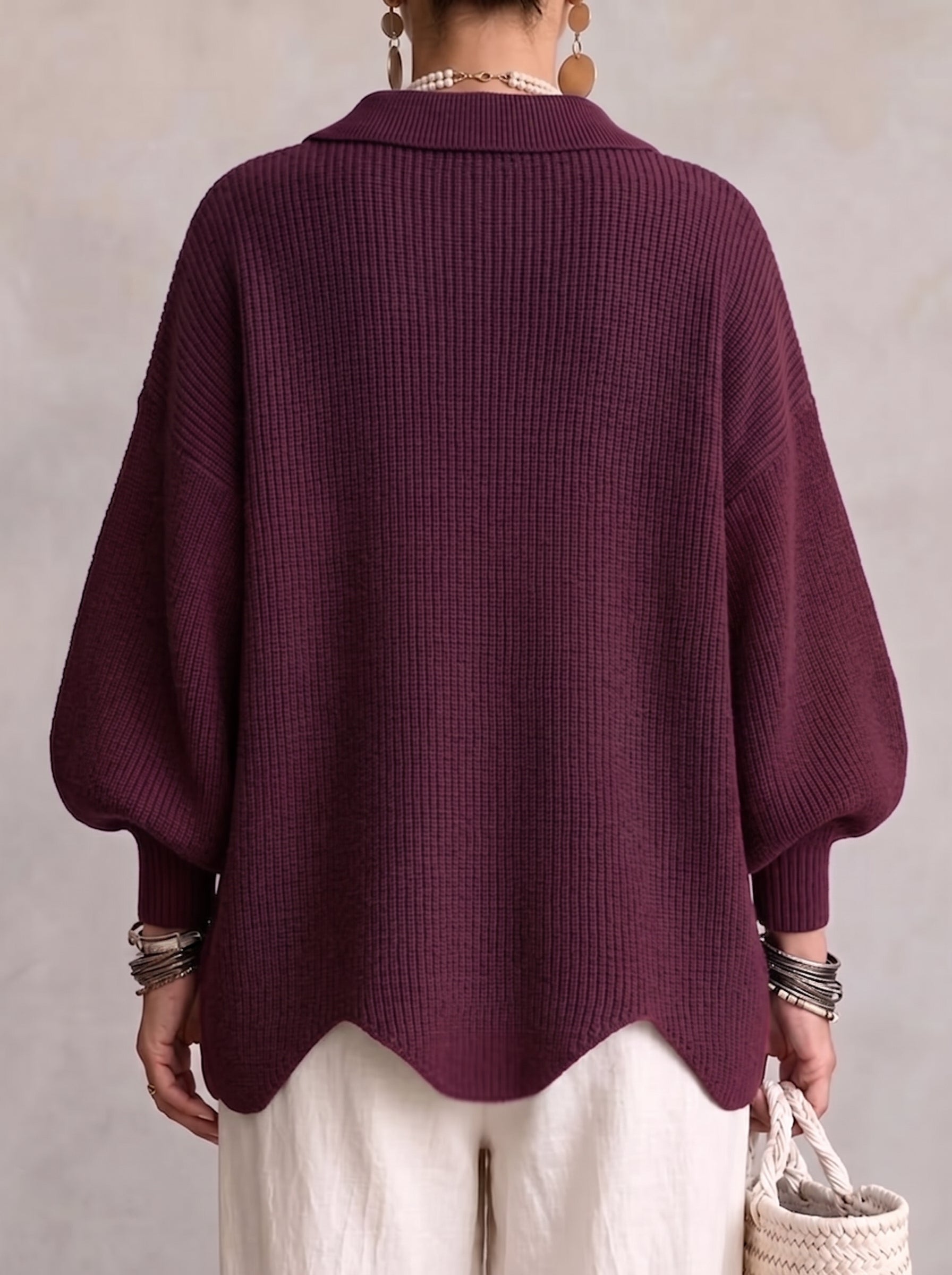 🤲LAST DAY SAVE 49% ⏰Oversized Collared Knit Cardigan With Large Metal Buttons