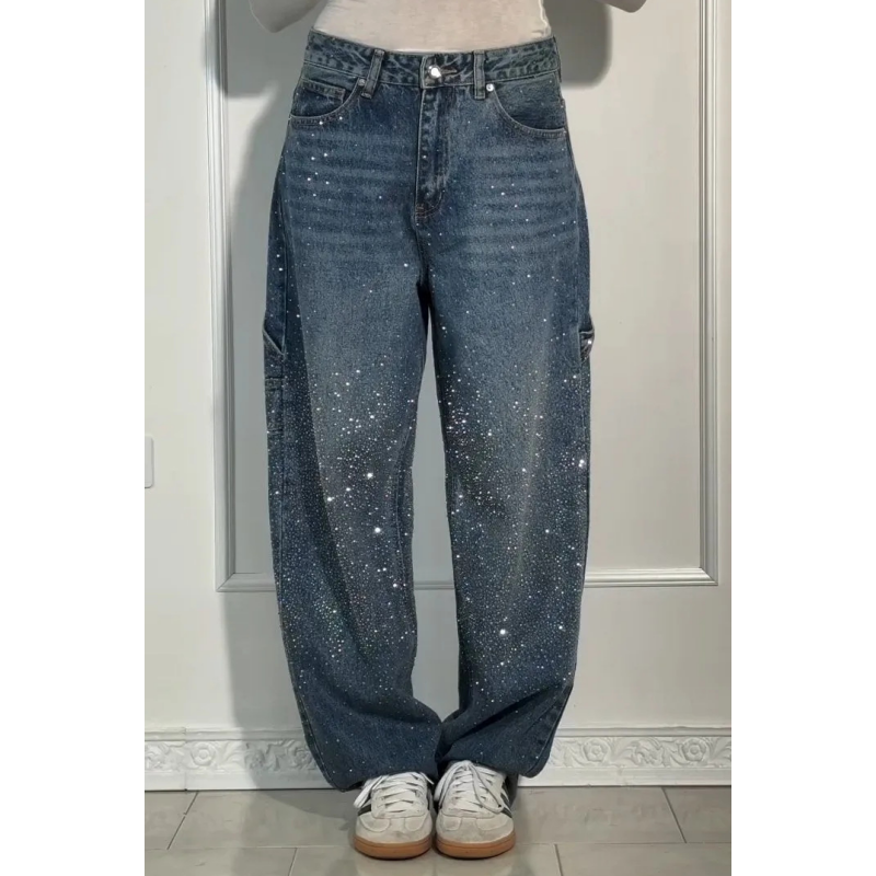🔥 LIMITED-TIME CLEARANCE ⚡ 6 FOR ONLY $26.99! Women’s Rhinestone-Embellished Straight-Leg Jeans – Clearance Special