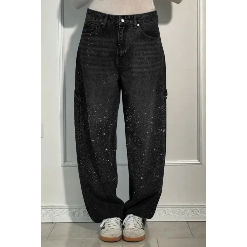 🔥 LIMITED-TIME CLEARANCE ⚡ 6 FOR ONLY $26.99! Women’s Rhinestone-Embellished Straight-Leg Jeans – Clearance Special