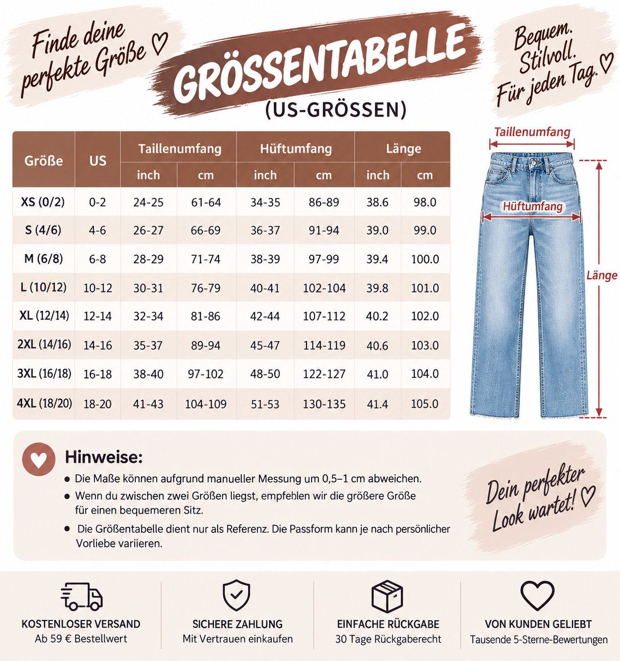 🔥 6 STÜCK FÜR NUR 29,99 €! Damenhose mit asymmetrischer Knopfleiste, mittelhohem Bund & geradem Bein – 🔥 Nur für kurze Zeit im SALE!