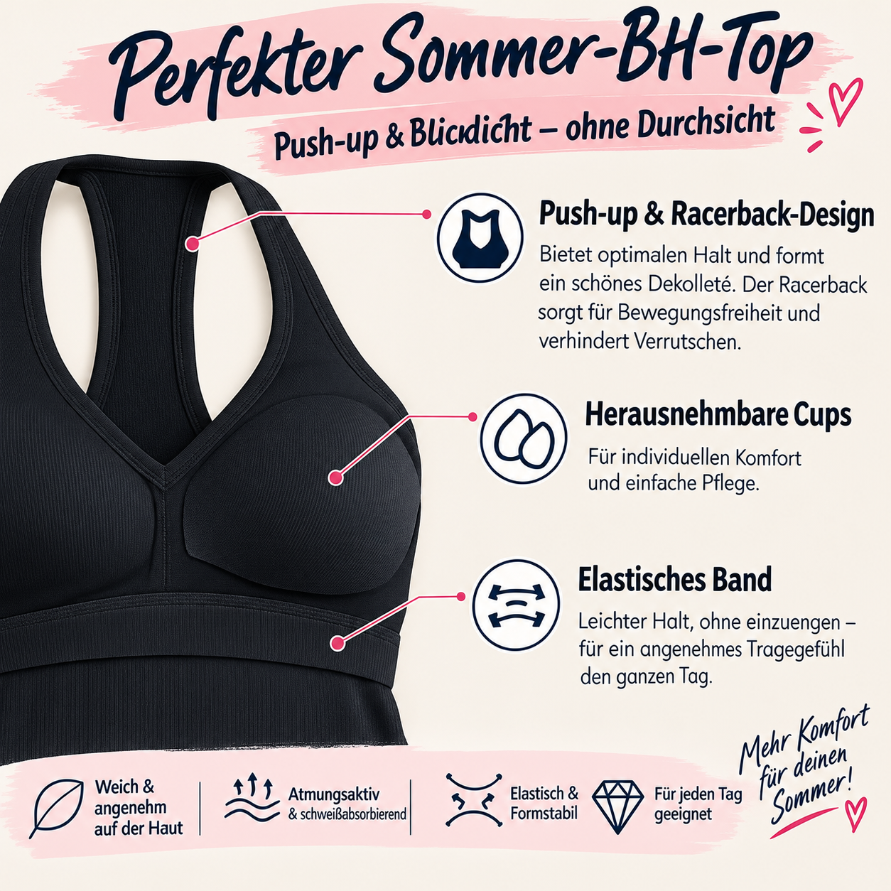 🔥 10 Tops für nur 26,99 €! Gerippte Tanktops mit integriertem BH – superweich, elastisch und bequem. Dein Must-have für jeden Tag!
