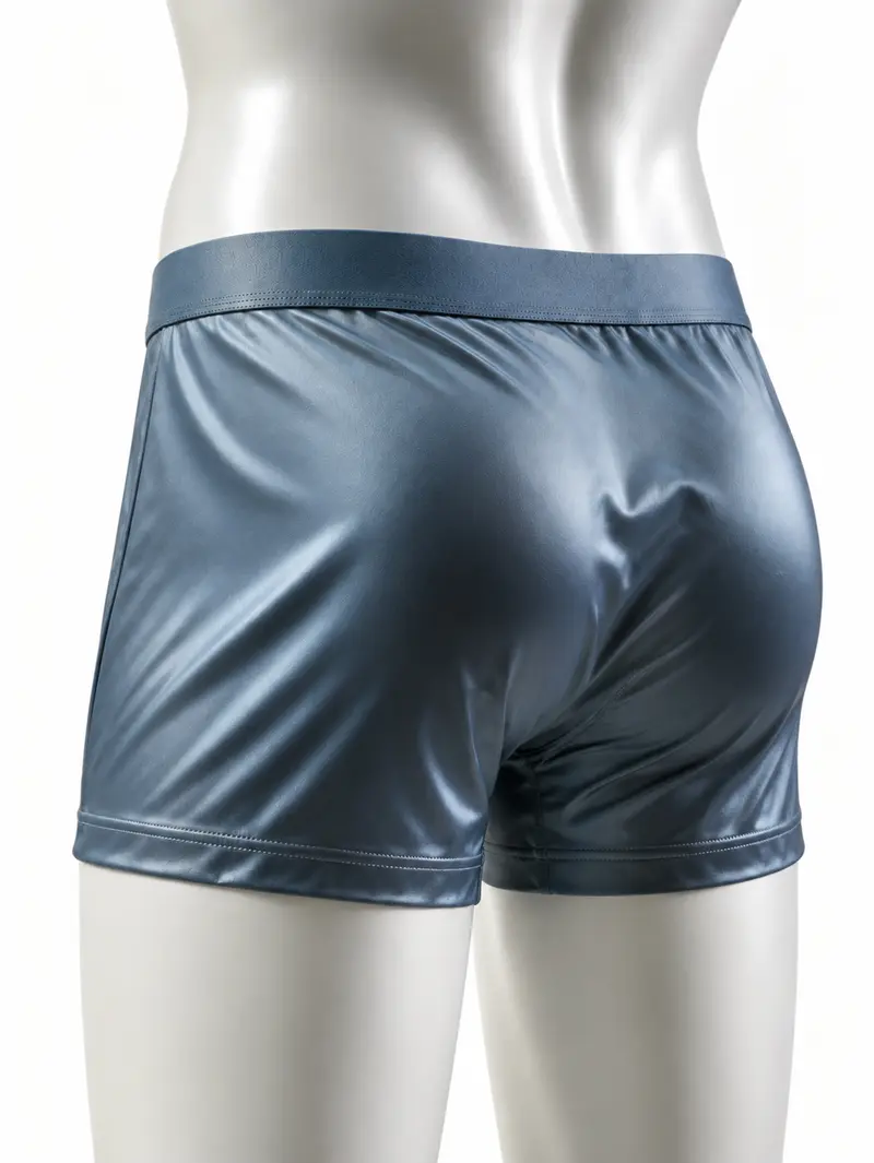 BIWEIER Men’s Smooth Satin Underwear Set - Plain, Elastic Waist, Breathable Fabric Boxer Shorts, Soft Casual Style, Suitable for Home & Vacation Menswear Socks