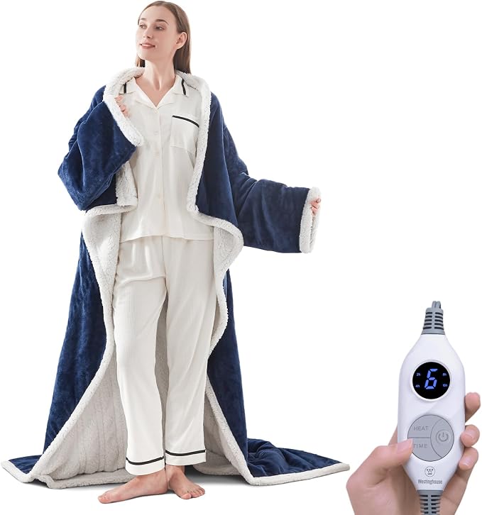 🔥 12 FOR ONLY $29.99! Heated Sherpa Wrap with Foot Pocket – Cozy Warmth, Overheat Protection & Auto Shut-Off