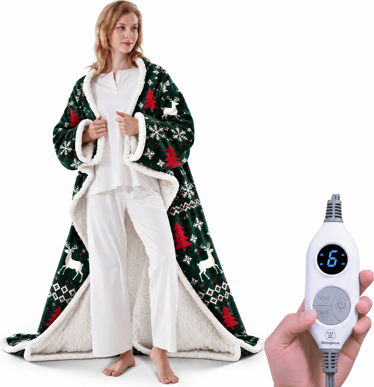 🔥 12 FOR ONLY $29.99! Heated Sherpa Wrap with Foot Pocket – Cozy Warmth, Overheat Protection & Auto Shut-Off