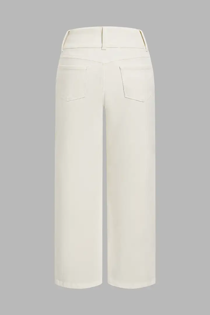 🔥 6 FOR ONLY $29.99! Women’s Mid-Waist Straight Leg Crop Jeans – Washed Ripped Raw Hem Denim
