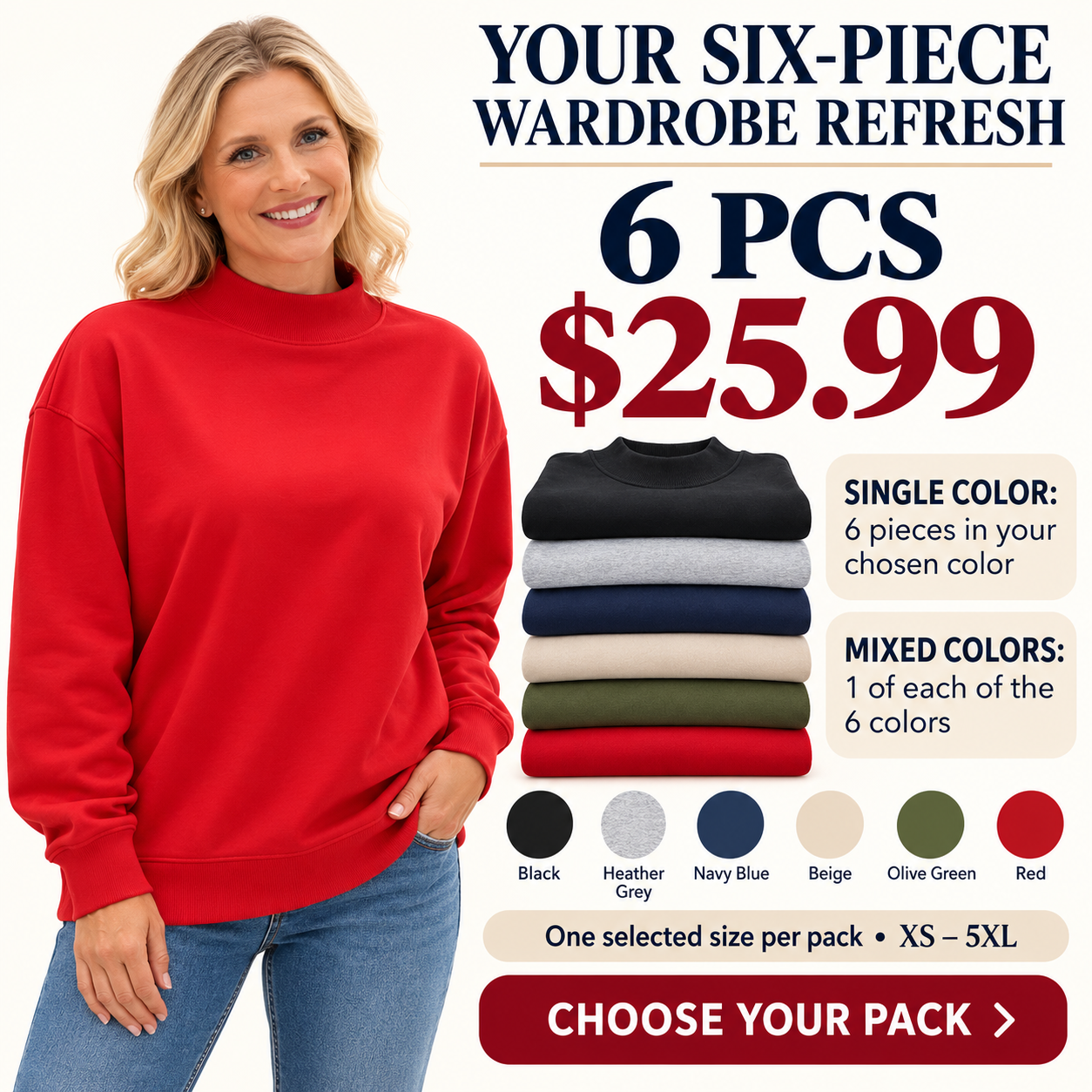 Six-piece single-color or mixed-color packs for $25.99