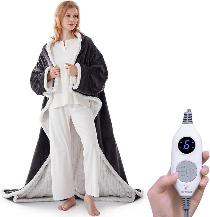 🔥 12 FOR ONLY $29.99! Heated Sherpa Wrap with Foot Pocket – Cozy Warmth, Overheat Protection & Auto Shut-Off