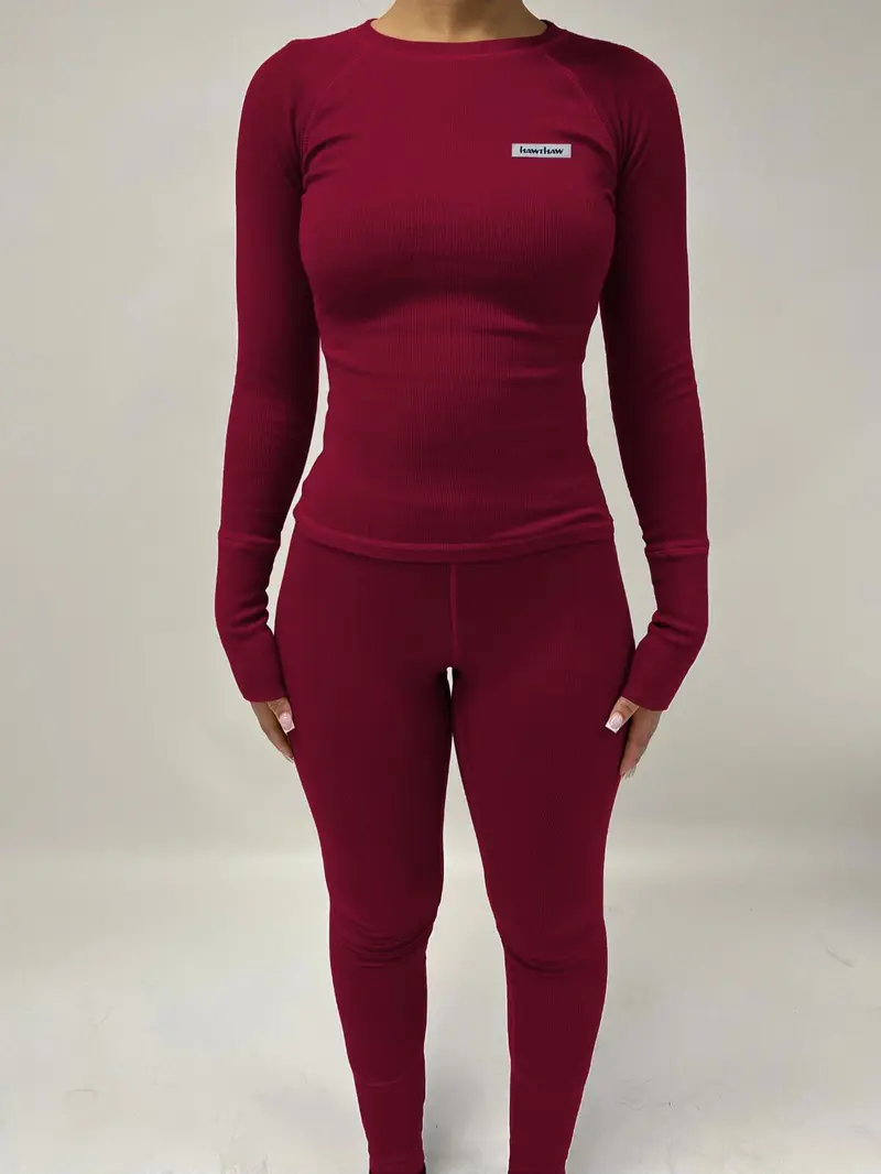 Women's Letter Patched Raglan Sleeve Knitted Tee & Skinny Pants Set, Casual Long Sleeve Round Neck T-shirt & Trousers Two-piece Set Casual Style Set for Fall & Winter Outfit Womenswear Clothes Women's Letter Patched Raglan Sleeve Knitted Tee & Skinny Pants Set, Casual Long Sleeve Round Neck T-shirt & Trousers Two-piece Set Casual Style Set for Fall & Winter Outfit Womenswear Clothes