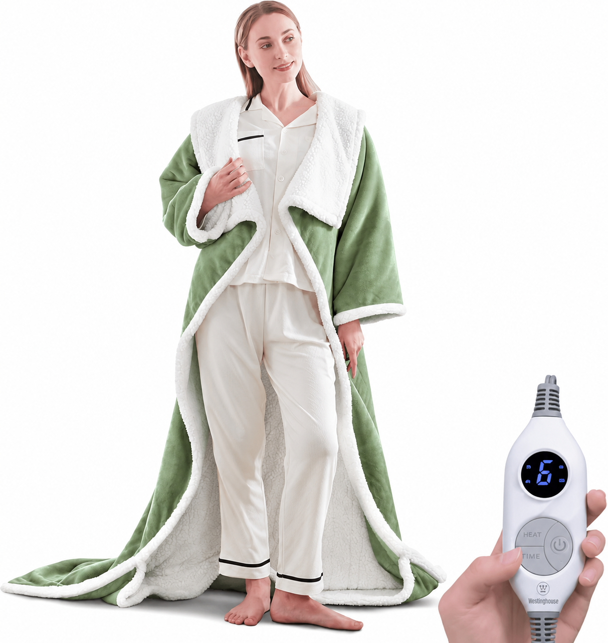🔥 12 FOR ONLY $29.99! Heated Sherpa Wrap with Foot Pocket – Cozy Warmth, Overheat Protection & Auto Shut-Off
