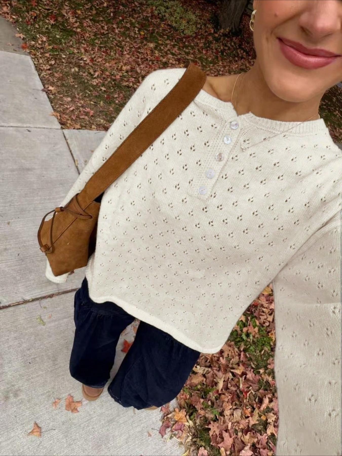 New Women's Y2K Elegant Pullover, Long Sleeve Fitted Knit Top, Soft Campus Wear, Perfect for Spring, Fall, Winter