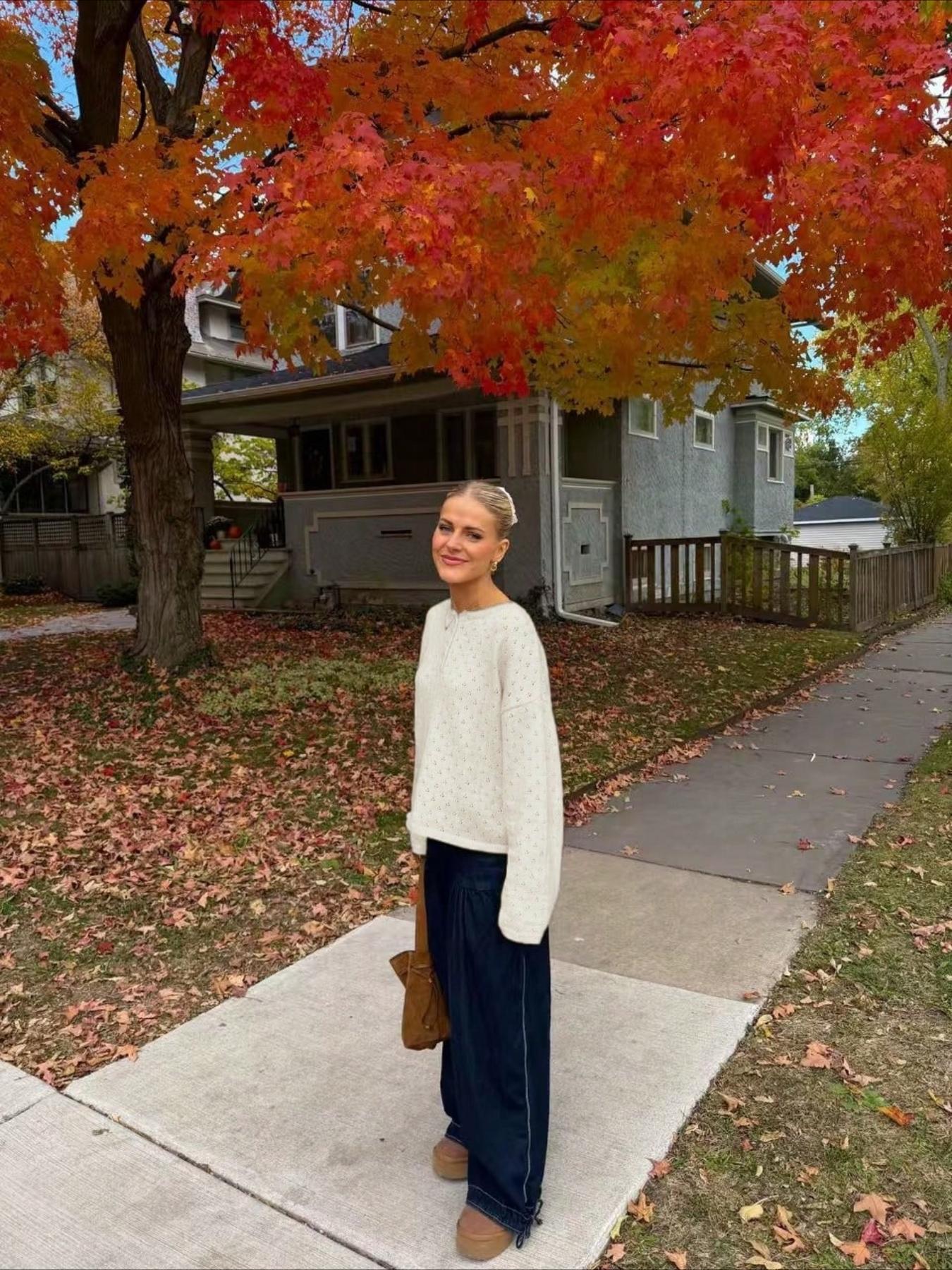 New Women's Y2K Elegant Pullover, Long Sleeve Fitted Knit Top, Soft Campus Wear, Perfect for Spring, Fall, Winter