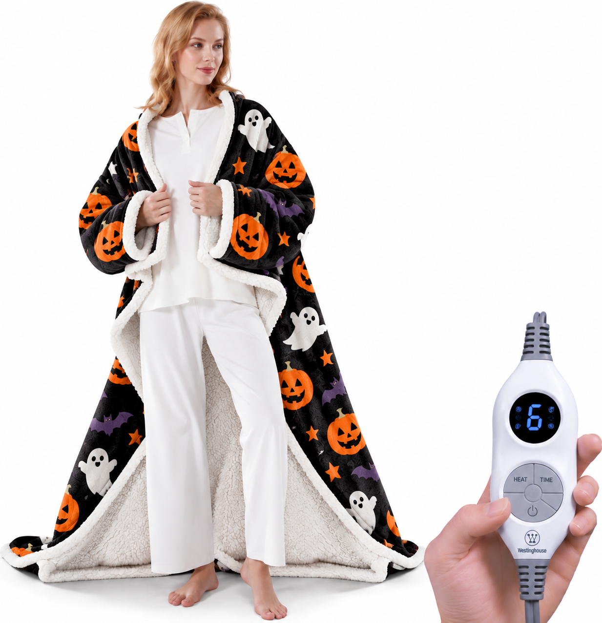 🔥 12 FOR ONLY $29.99! Heated Sherpa Wrap with Foot Pocket – Cozy Warmth, Overheat Protection & Auto Shut-Off