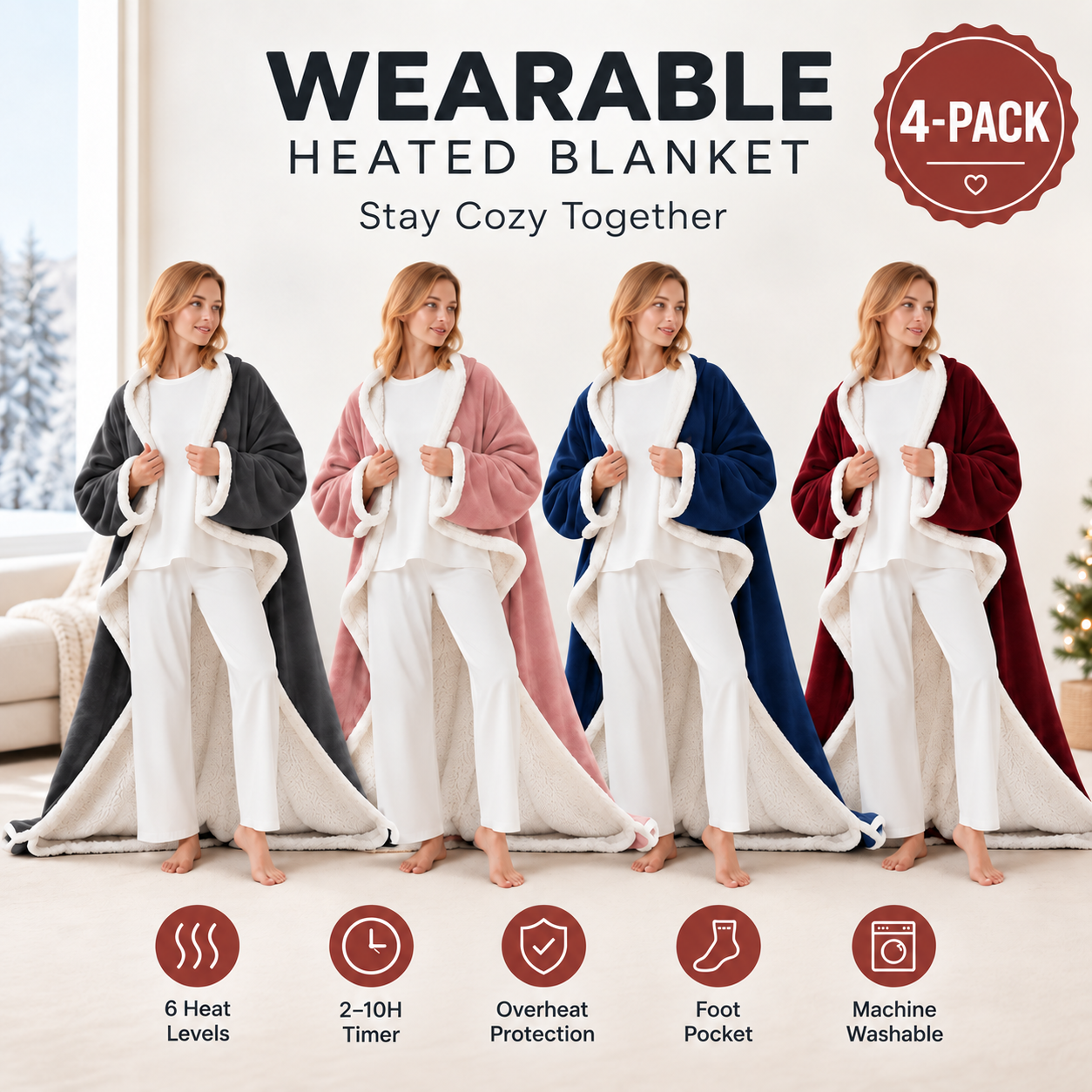 🔥 12 FOR ONLY $29.99! Heated Sherpa Wrap with Foot Pocket – Cozy Warmth, Overheat Protection & Auto Shut-Off