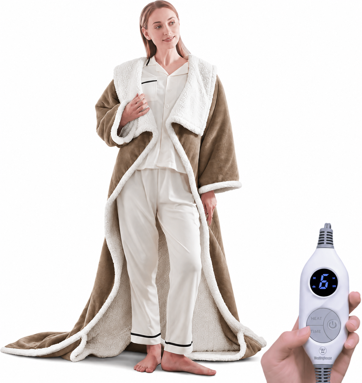 🔥 12 FOR ONLY $29.99! Heated Sherpa Wrap with Foot Pocket – Cozy Warmth, Overheat Protection & Auto Shut-Off
