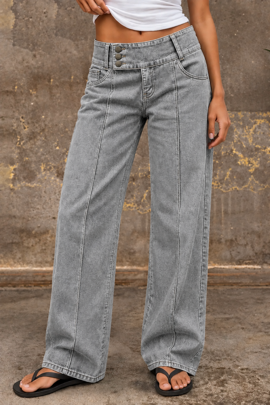 🔥 6 FOR ONLY $29.99! Women’s Mid-Waist Straight Leg Crop Jeans – Washed Ripped Raw Hem Denim