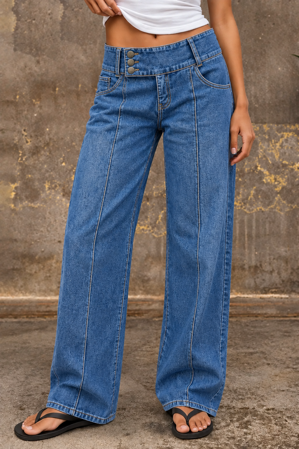 🔥 6 FOR ONLY $29.99! Women’s Mid-Waist Straight Leg Crop Jeans – Washed Ripped Raw Hem Denim