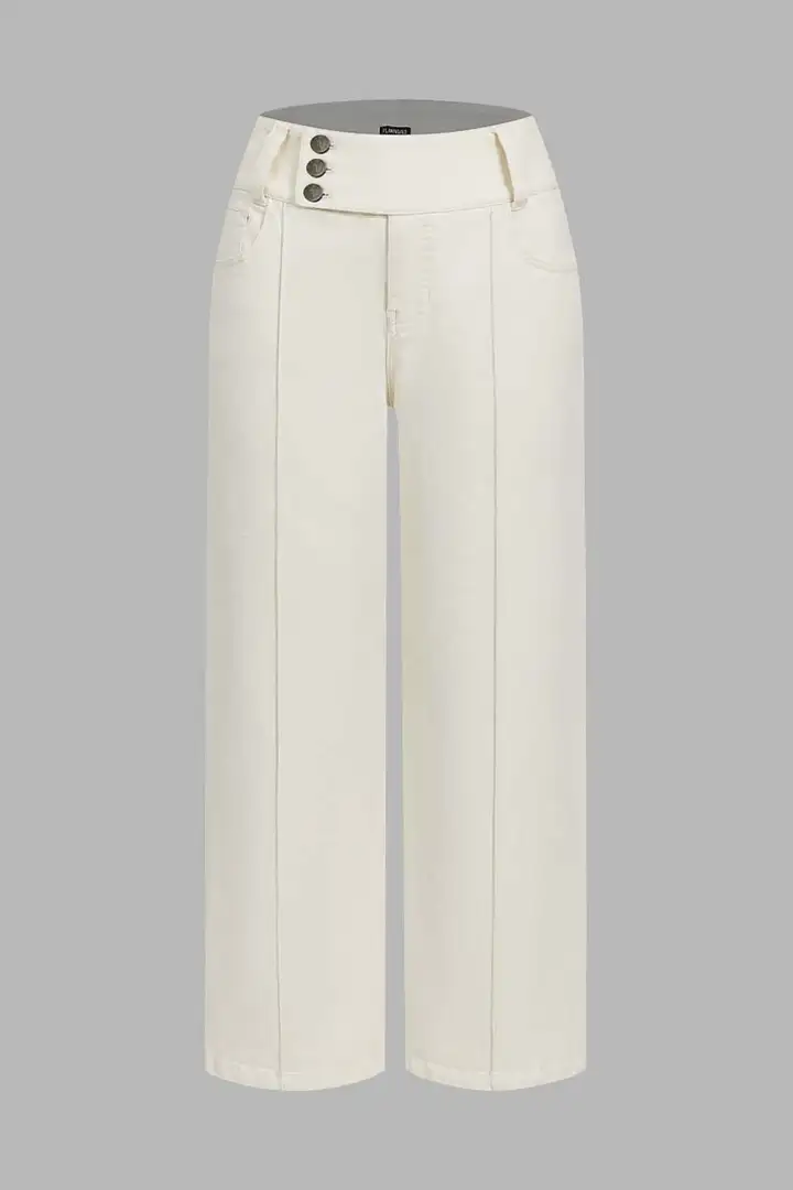 🔥 6 FOR ONLY $29.99! Women’s Mid-Waist Straight Leg Crop Jeans – Washed Ripped Raw Hem Denim