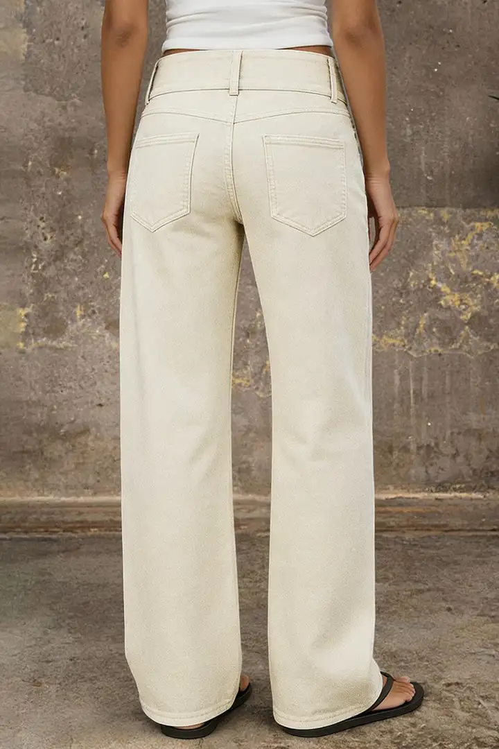 🔥 6 FOR ONLY $29.99! Women’s Mid-Waist Straight Leg Crop Jeans – Washed Ripped Raw Hem Denim